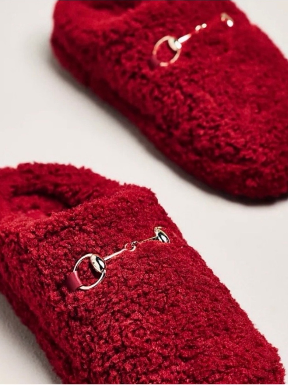 Anthropologie Maeve Sherpa Fleece Bit Scuff Slippers